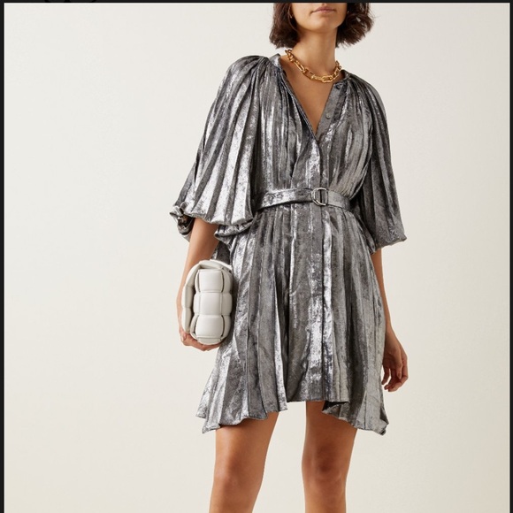 Acler Dresses & Skirts - Acler Preston cape-sleeve pleated mini dress